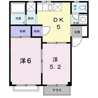 ブルーバレーヒルズ花見II【1階】の間取り