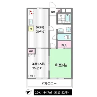 エクセレント南小岩【1階】の間取り