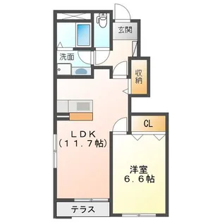 アンソレイェ【1階】の間取り