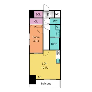 S-RESIDENCE岡崎公園aureate【2階】の間取り