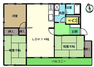 徳島県徳島市末広4【マンション】の間取り