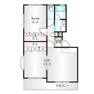 群馬県伊勢崎市美茂呂町【マンション】の間取り