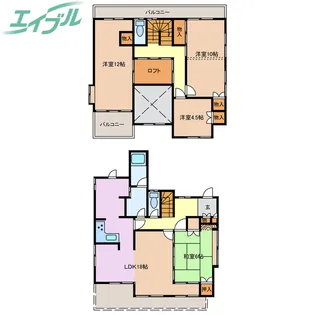 三重県名張市梅が丘北1番町【一戸建】の間取り