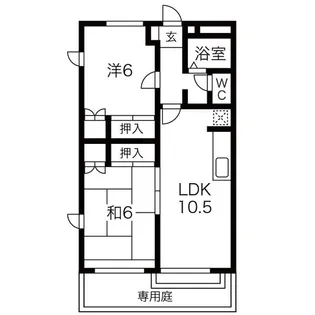 プロパティ中之町【2階】の間取り