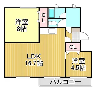 第一ブリリアント若草【4階】の間取り
