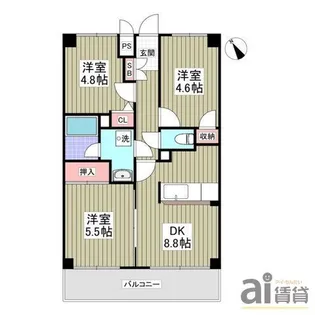 サニーエステート【5階】の間取り