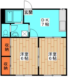 第1コーポ絹【2階】の間取り