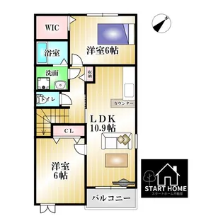 サニーサイドUPII【2階】の間取り