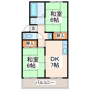 レジデンス石浦【1階】の間取り