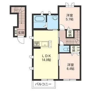 2LDKの間取り画像