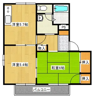 マルシンアパート D【2階】の間取り