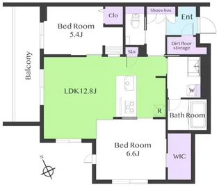 ABITI LUX用賀【2階】の間取り