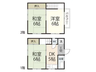 國杭アパート左前【2階】の間取り