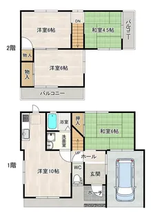 大阪府羽曳野市はびきの4【一戸建】の間取り