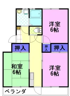 赤羽ハイツ2号棟【2階】の間取り