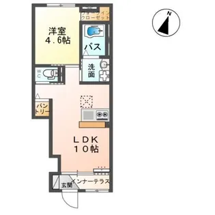 仮)ユニヴァリィII岩曽【1階】の間取り