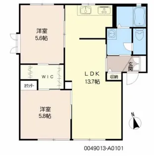 ビューハイツ小森野 A棟【2階】の間取り