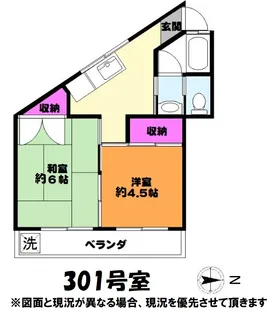 第二アドバンスハイツ 最上階角住戸、扇大橋より3分【3階】の間取り