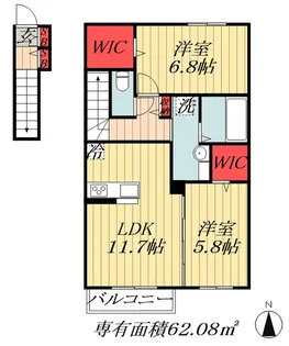 千葉県市川市北方町4【アパート】の間取り