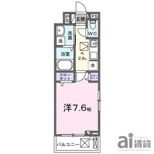 埼玉県鶴ヶ島市若葉2【アパート】の間取り