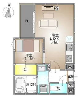REGALEST 庭瀬I【3階】の間取り