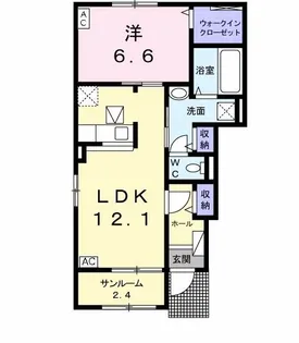 サンビレッジ ハナゾノI【1階】の間取り