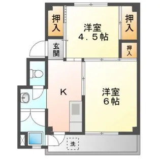ビレッジハウス笠原2号棟【2階】の間取り