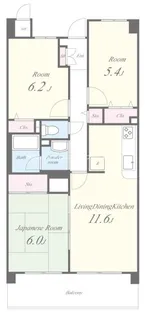 バウムドルフ【5階】の間取り