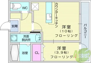 Wisteria 森林公園【1階】の間取り