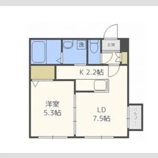 Lumiere琴似(ルミエ)【3階】の間取り