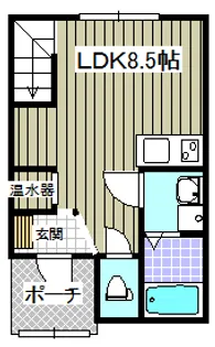 NC弐番館(1DK)の間取り