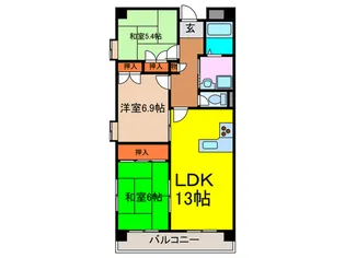 ビューコート箕面【2階】の間取り