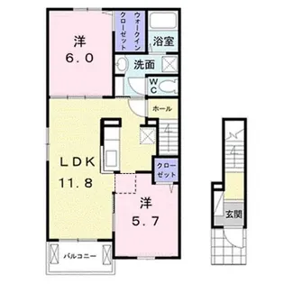 クラール・バッハ A【2階】の間取り