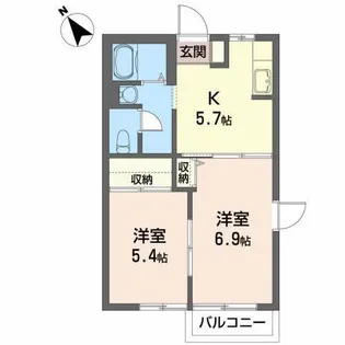 シャンボール B【2階】の間取り