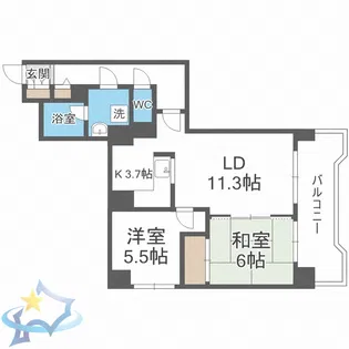 アジエステート大通西プラザ【9階】の間取り