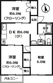 グリーンハイツ綾部【2階】の間取り