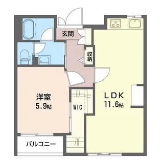 パレスパークサイド大宮A【2階】の間取り