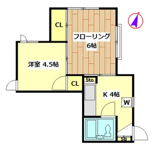 フラット下目黒【2階】の間取り