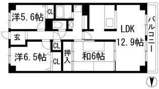クレアール宝塚【5階】の間取り