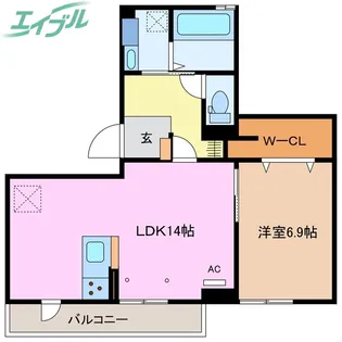 APLUSIOR西阿倉川【3階】の間取り