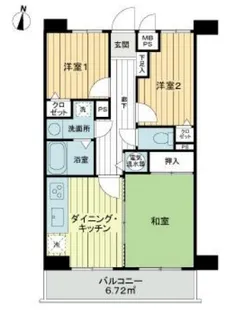 ライオンズマンション所沢東【2階】の間取り