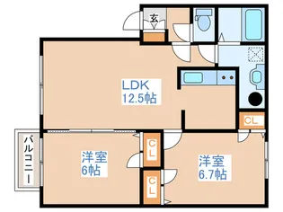 フォレパルクC【1階】の間取り