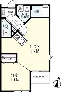 プレミアムアイランド若楠 A【2階】の間取り