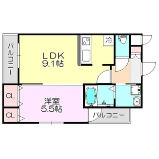 フジパレス豊里2番館【2階】の間取り