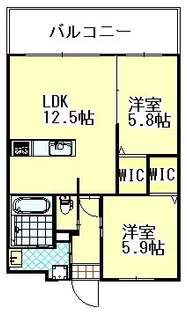 ルッシェ春日公園【3階】の間取り
