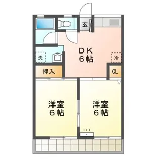 シティハイムプリシラB【2階】の間取り