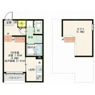 ハーモニーテラス西中田VII【1階】の間取り