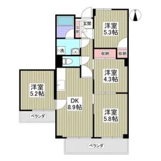 シャトレ海老沼【6階】の間取り