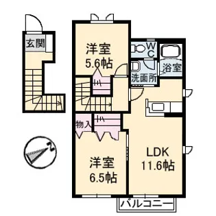 メゾン・ラ・パヴィエ A棟【2階】の間取り