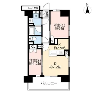 多摩ニュータウン コンフォール諏訪【1階】の間取り